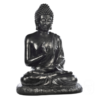 Statue Bouddha assis noir - H 80cm - HAIRIE GRANDON