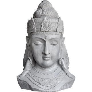 Buste déesse Shiva 82 cm ton ciré gris - HAIRIE GRANDON