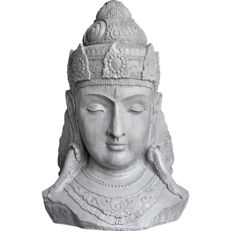Buste déesse Shiva 82 cm ton ciré gris - HAIRIE GRANDON