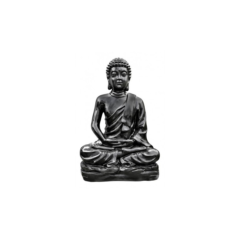 Statue Bouddha Kadampa ton ciré noir- H 96 cm - HAIRIE GRANDON