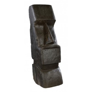 Statue de jardin Moaï noir - H 140cm - HAIRIE GRANDON