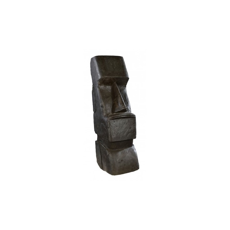 Statue de jardin Moaï noir - H 140cm - HAIRIE GRANDON