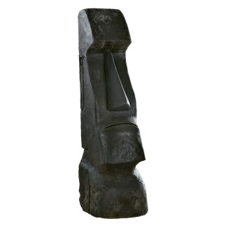 Statue Moaï 180 cm ciré noir - HAIRIE GRANDON