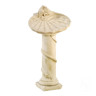 Bain d'oiseau sur colonne en pierre patinée - 81cm - HAIRIE GRANDON