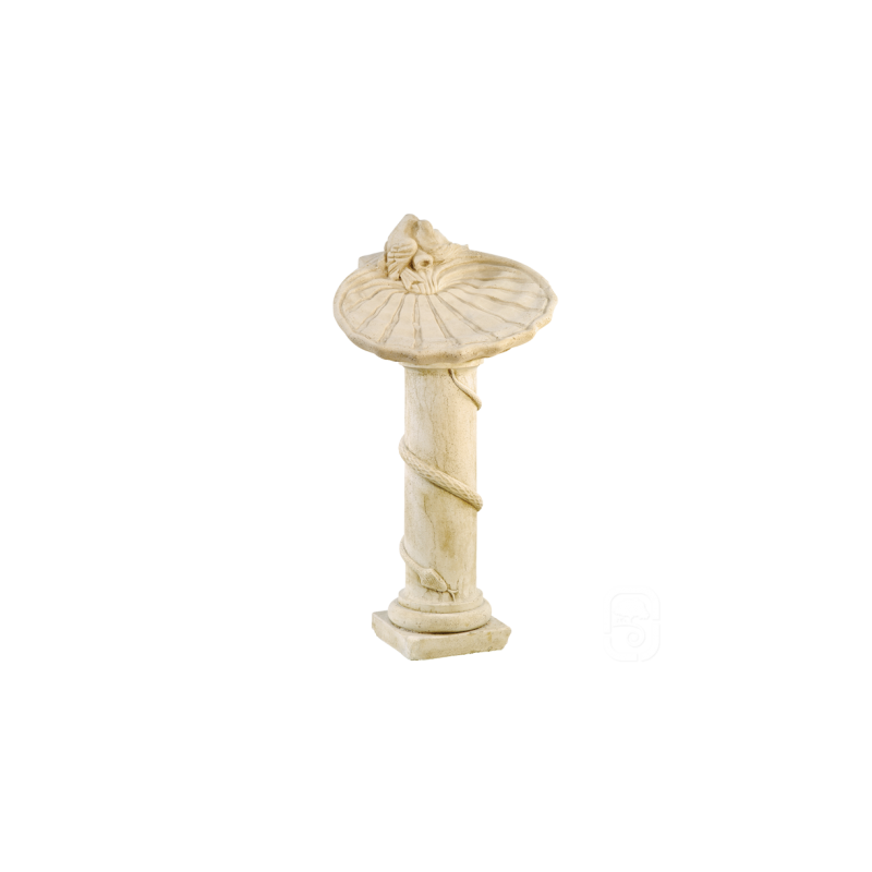 Bain d'oiseau sur colonne en pierre patinée - 81cm - HAIRIE GRANDON