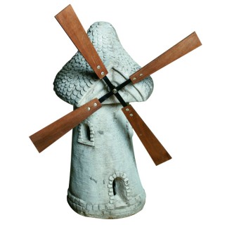 Moulin Avec Roue PM En Pierre Haut 45 cm Ton Patiné Vieilli - HAIRIE GRANDON