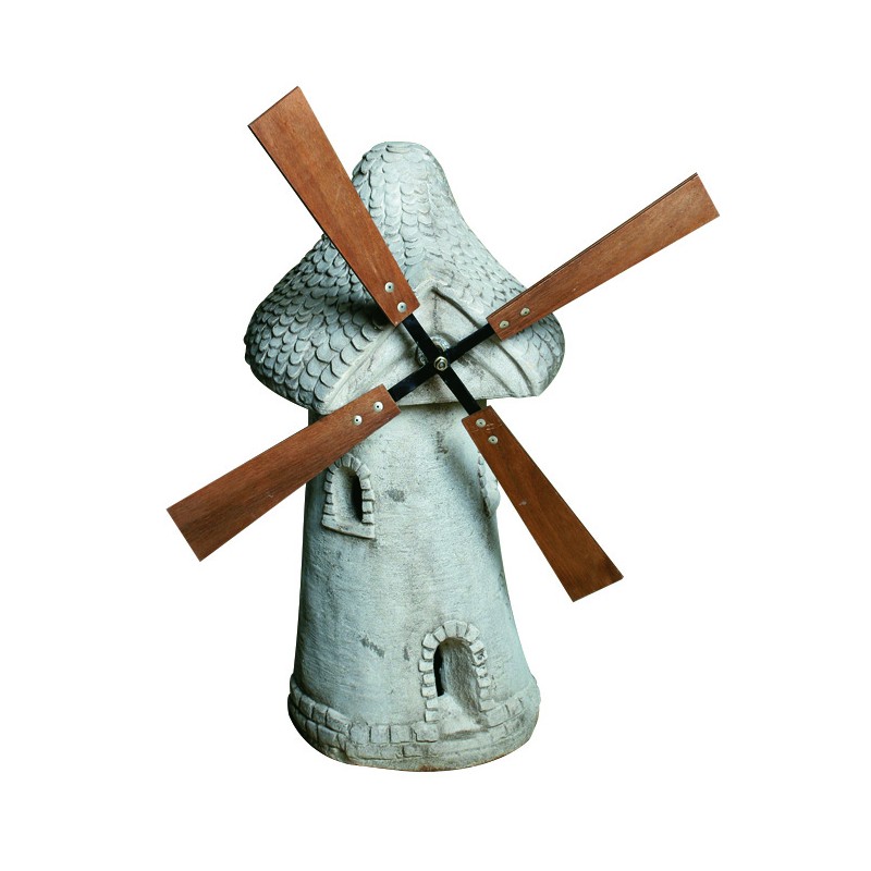 Moulin Avec Roue PM En Pierre Haut 45 cm Ton Patiné Vieilli - HAIRIE GRANDON