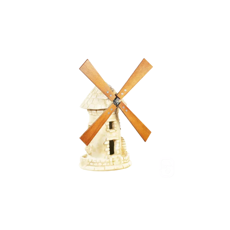 Moulin Avec Roue GM En Pierre Haut 68 cm Ton Vieilli - HAIRIE GRANDON