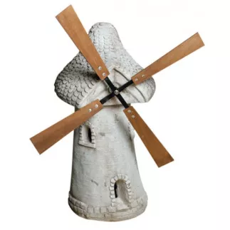 Moulin Avec Roue GM En Pierre Haut 80 cm Ton Patiné Vieilli - HAIRIE GRANDON