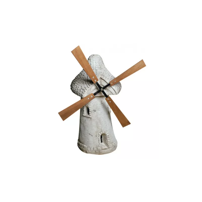 Moulin Avec Roue GM En Pierre Haut 80 cm Ton Patiné Vieilli - HAIRIE GRANDON