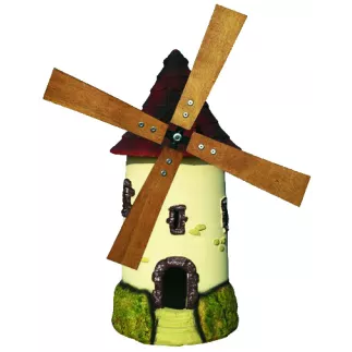 Moulin Avec Roue Tuile Peint Haut 72 cm - HAIRIE GRANDON
