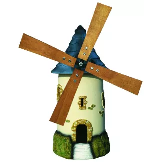 Moulin Avec Roue Ardoise Crème Peint Haut 72 cm - HAIRIE GRANDON