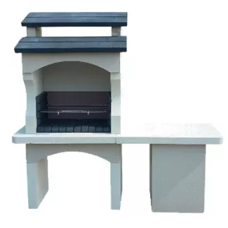Barbecue Lezenne + 1 Table Ton Anthracite Avec Grille En Pierre - HAIRIE GRANDON