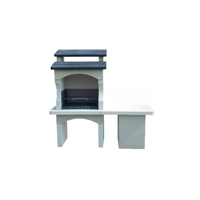 Barbecue Lezenne + 1 Table Ton Anthracite Avec Grille En Pierre - HAIRIE GRANDON