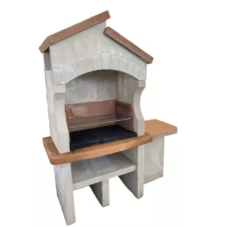 Barbecue Bastide + 2 Tables Ton Brique Avec Grille En Pierre - HAIRIE GRANDON
