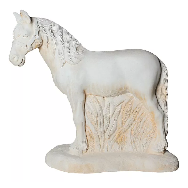 Cheval Debout Ton Vieilli En Pierre Reconstitué HAIRIE GRANDON