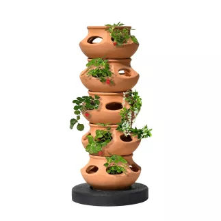 Jardin Suspendu Avec 5 Boules Babylone Ton Terre Cuite - HAIRIE GRANDON