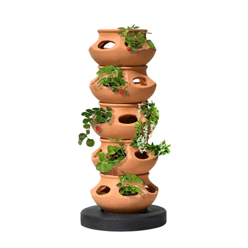 Jardin Suspendu Avec 5 Boules Babylone Ton Terre Cuite - HAIRIE GRANDON