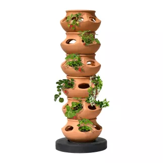 Jardin Suspendu Avec 6 Boules Babylone Ton Terre Cuite - HAIRIE GRANDON