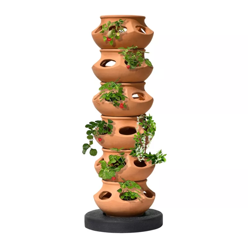Jardin Suspendu Avec 6 Boules Babylone Ton Terre Cuite - HAIRIE GRANDON