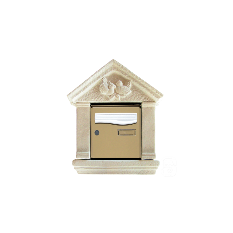 Encadrement pour boîte aux lettres aux oiseaux en pierre reconstituée ton blanc (4 éléments) - HAIRIE GRANDON