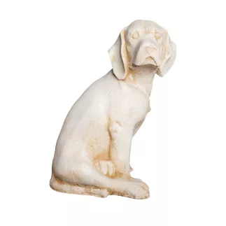 Chien Epagneul En Pierre Reconstitué Ton Vieilli H 40 cm HAIRIE GRANDON