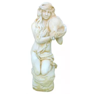 Vénus A La Coquille En Pierre Reconstitué Ton Vieilli H 73 cm HAIRIE GRANDON