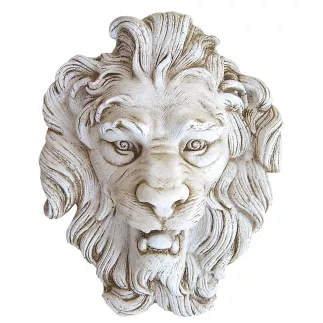 Tête De Lion XGM Jet D'eau En Pierre Reconstitué Ton VIEILLI H 47 cm HAIRIE GRANDON
