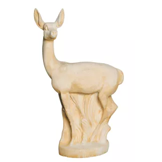 Biche Debout En Pierre Reconstitué Ton Vieilli H 80 cm HAIRIE GRANDON