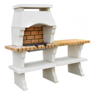 BARBECUE DECO HOTTE PM + 1 TABLE TON BLANC - HAIRIE GRANDON