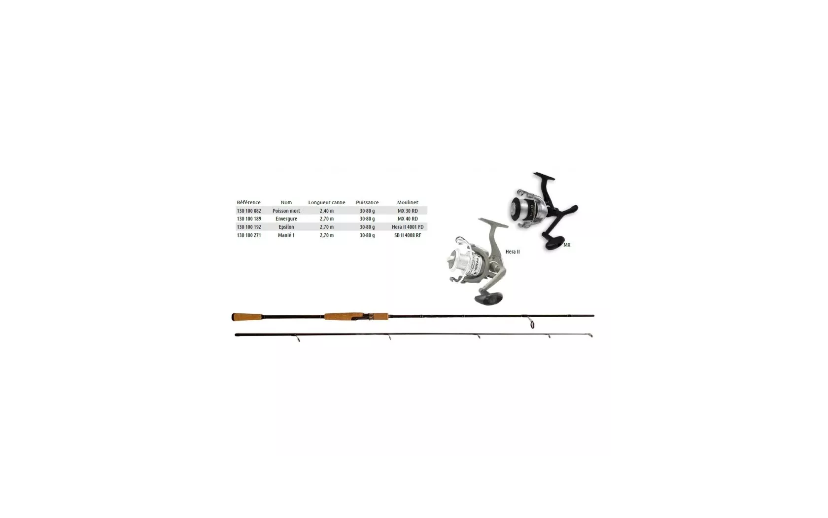 Ensemble Spinning Truite Canne Epsilon 270 cm +Moulinet MX40RD - AUTAIN