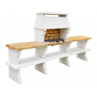 BARBECUE DECO HOTTE XLARGE + 2 TABLES TON BLANC - HAIRIE GRANDON