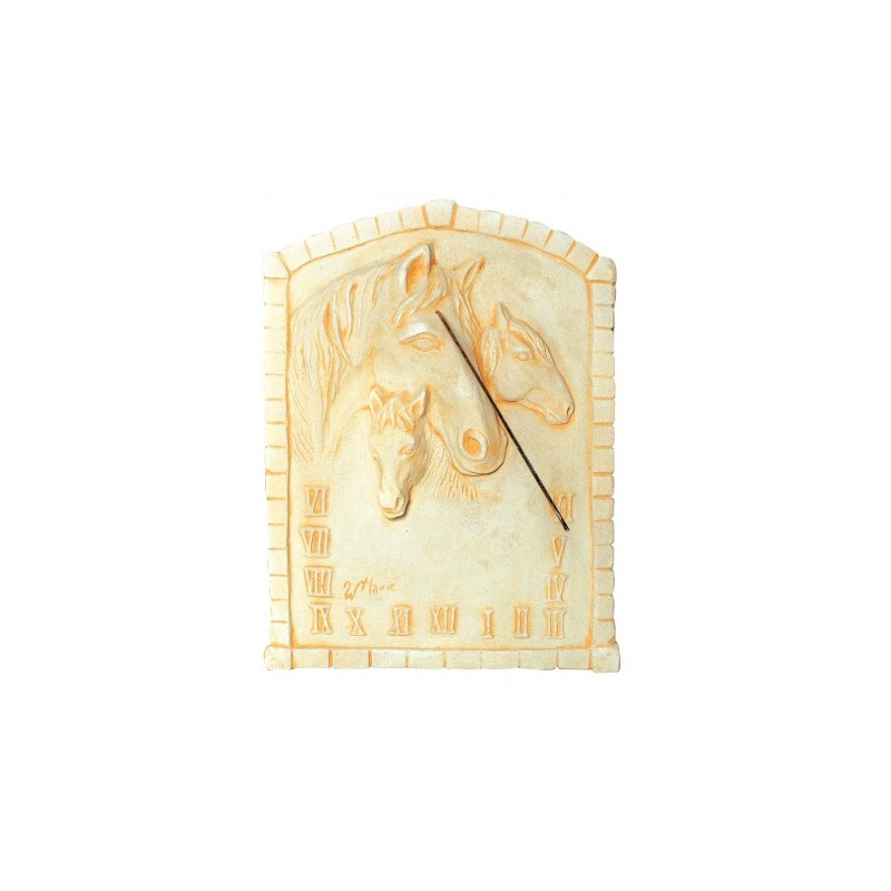 Cadran solaire Cheval ton pierre vieillie - HAIRIE GRANDON