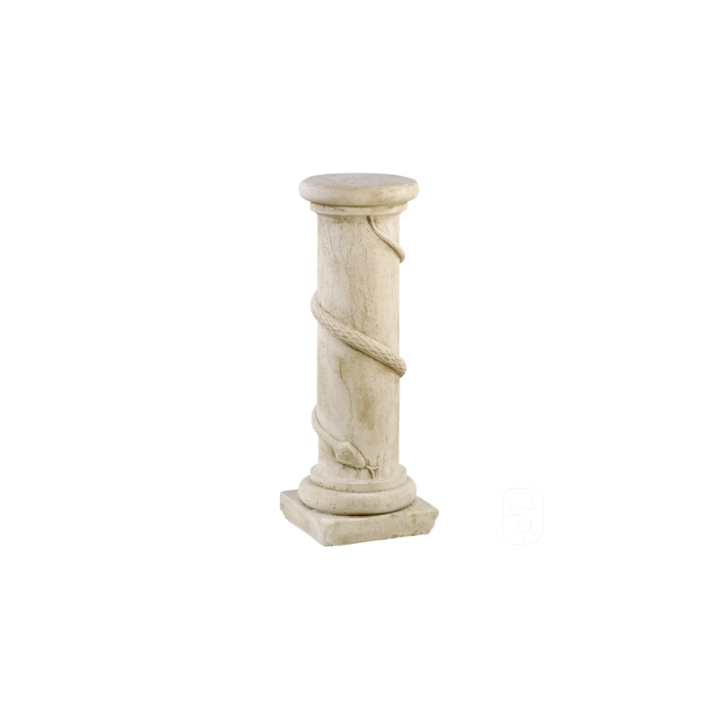 Colonne au serpent pierre patinée - 64cm - HAIRIE GRANDON