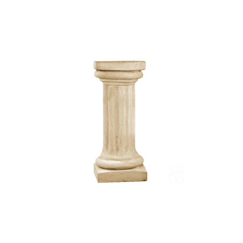 Colonne pierre patinée chapiteau carré - 70cm - HAIRIE GRANDON
