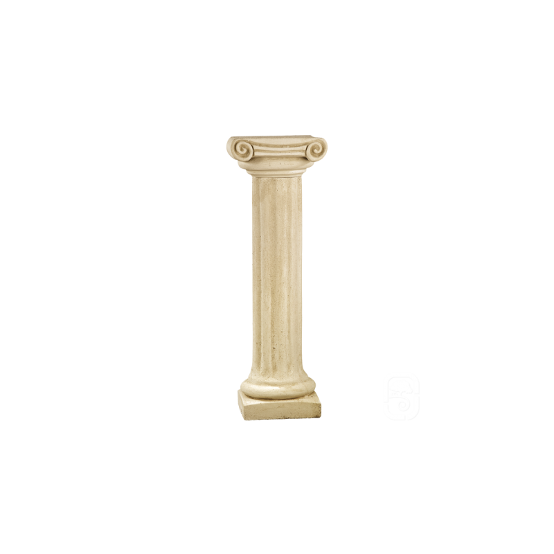 Colonne pierre patinée chapiteau ionique - 104 cm - HAIRIE GRANDON