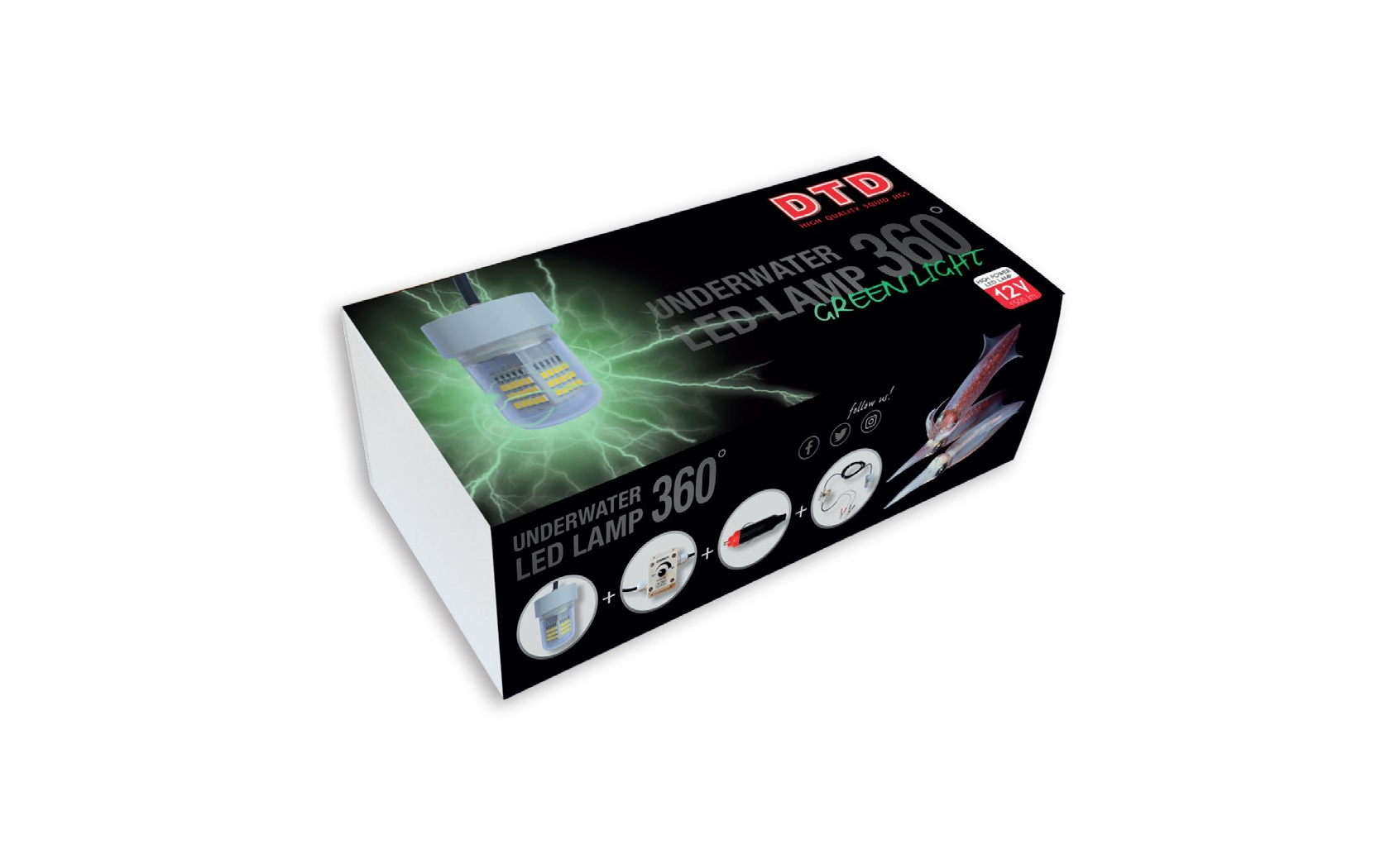 Lampe Led Profi Verte 360° DTD ( pêche des calamars)